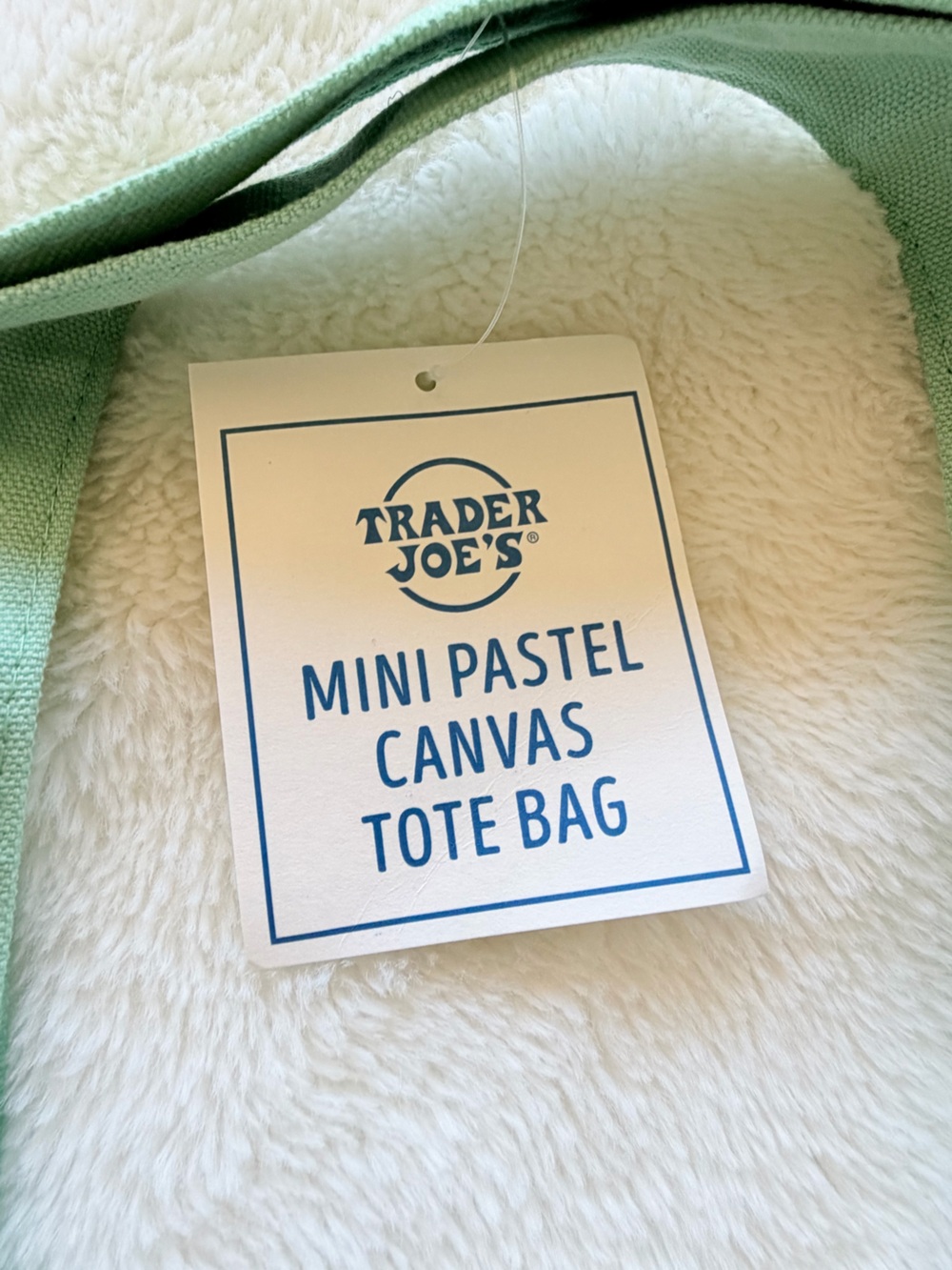 Trader Joe's Pastel Canvas Tote Bag - Set of 3 - Blue, Pink, Mint - Picture 4 of 9